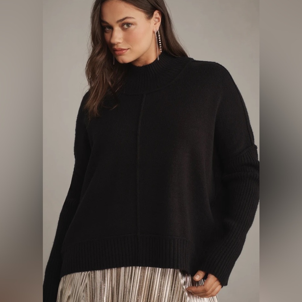 Maeve Black Turtleneck Sweater